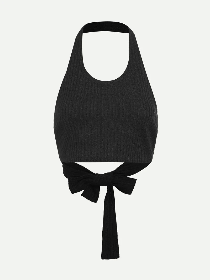 Top Halter Knit Back TopHalter Knot IxFgEqwEn5