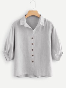 Bishop Sleeve Single Breasted Shirt