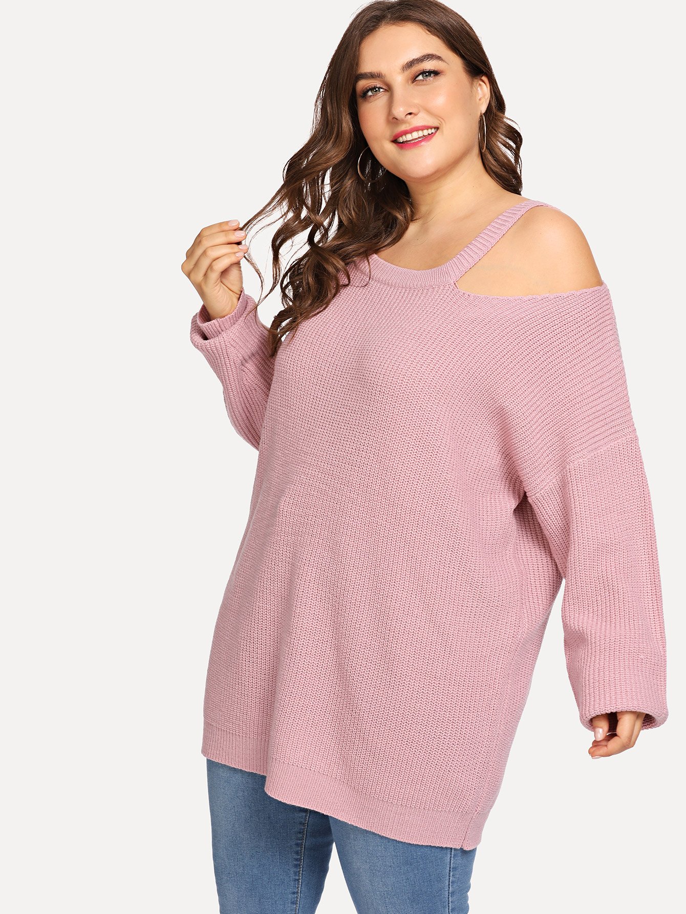 Плюс свитер вырез свитер