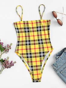 Plaid Cami Bodysuit