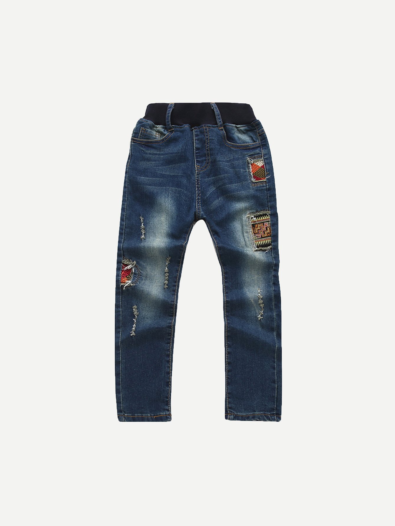 Boys Geo Embroidered Jeans