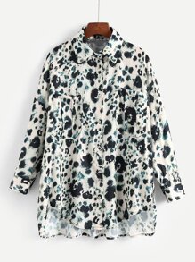 All Over Splatters High Low Shirt