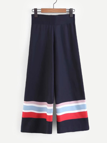 Contrast Stripe Panel Wide Pants
