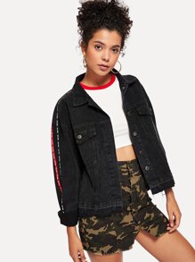 Taped Branded Trims Denim Jackets