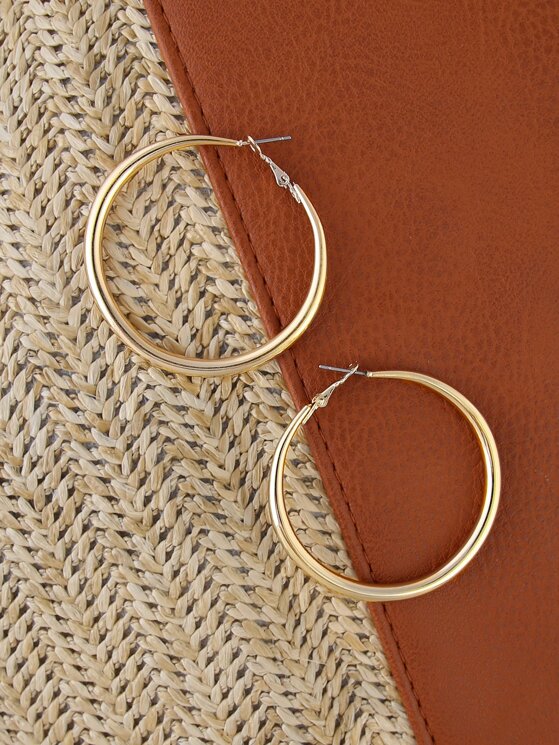 Medium Sized Gold Hoop Earrings Makemechic Com