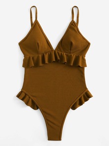 Ruffle Plain Swimsuit