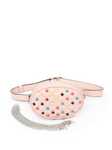 Studded Decor Quilted Bum Bag