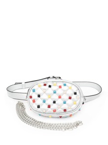 Studded Decor Quilted Bum Bag