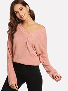 V Neck Solid Sweaters