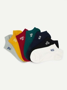 Letter Detail Socks 7pairs