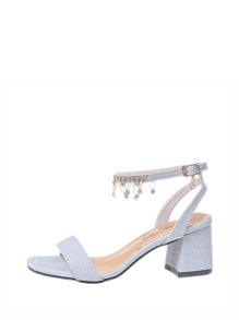 Rhinestone Detail Ankle Strap Sandals