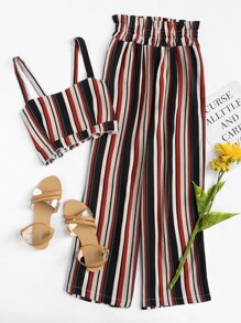 Plus Striped Top With Pants