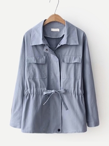 Drawstring Waist Utility Jacket