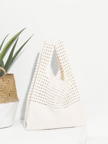 Cut Out Crochet Tote Bag