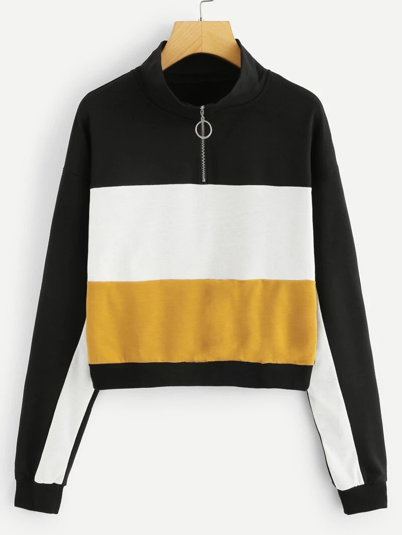 Block Block Block Color Zip Up Color Zip Color Up Sweatshirt Sweatshirt qU6Ew60