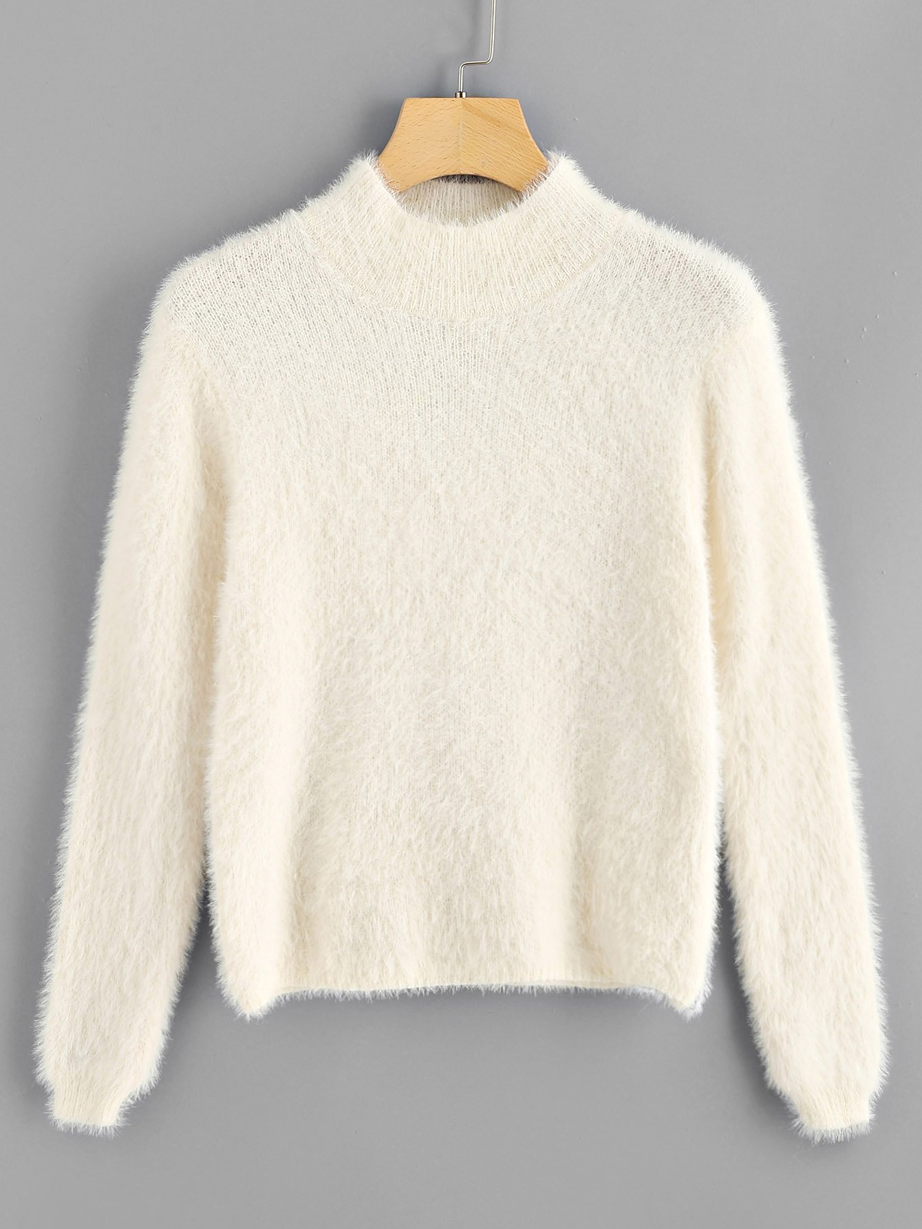 Стенд воротник одноцветный свитер