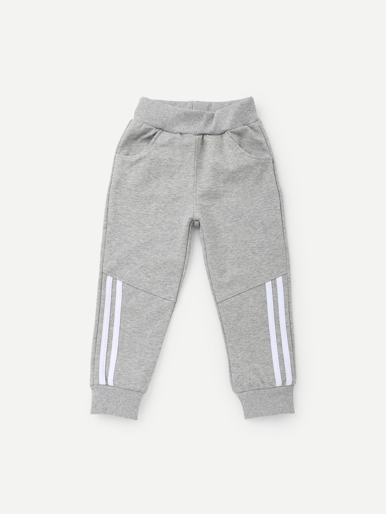 Boys Striped Detail Cut And Sew Panel Pants