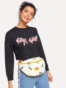 Two Tone Pineapple Print Bum Bag