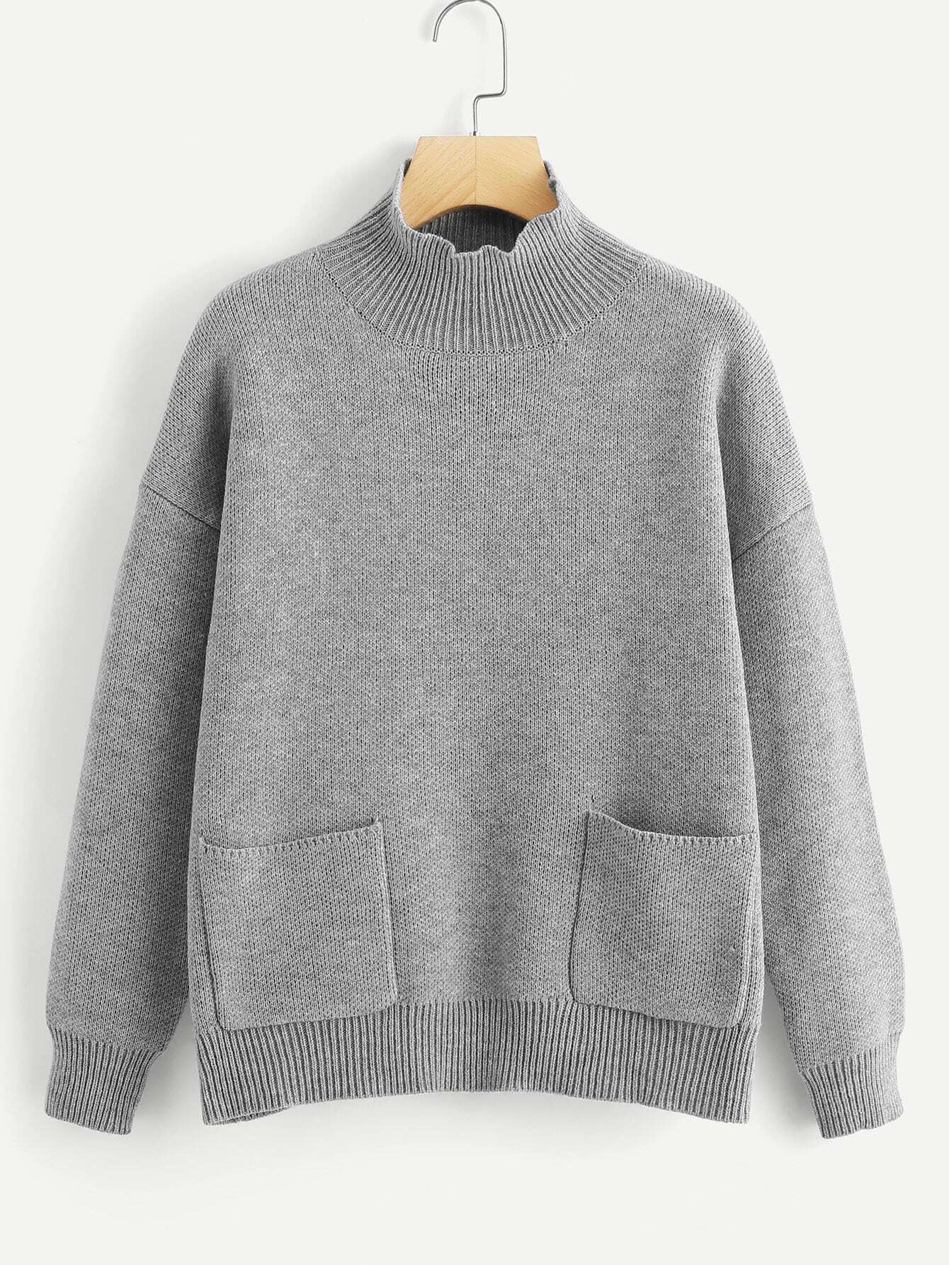 Свитер с падениями плеча и с карманами