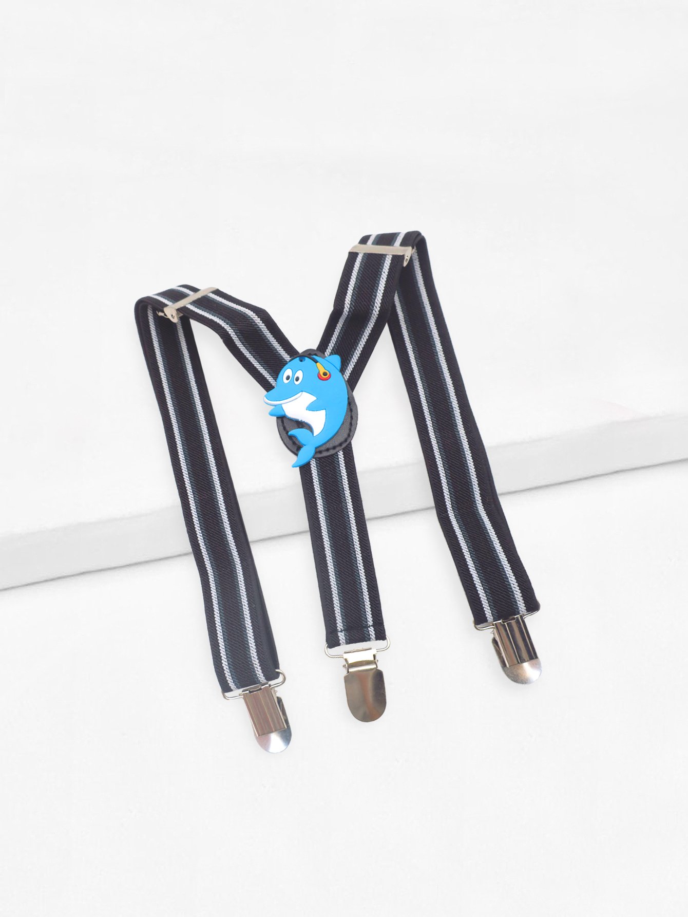 Kids Random Whale Decorated & Striped Suspenders
