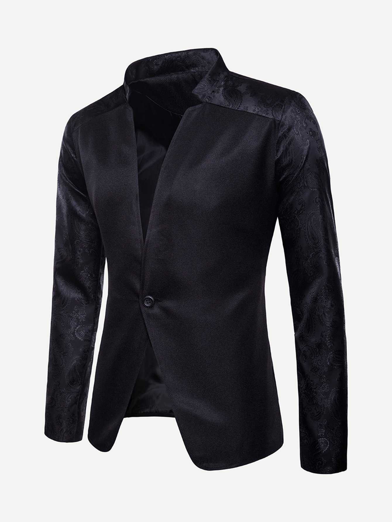 Жаккардовый однобортный жакет для мужчины