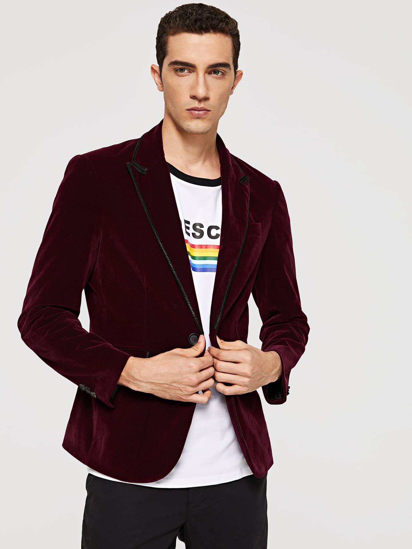 Однобортный жакет со симметрическими Binding для мужчины