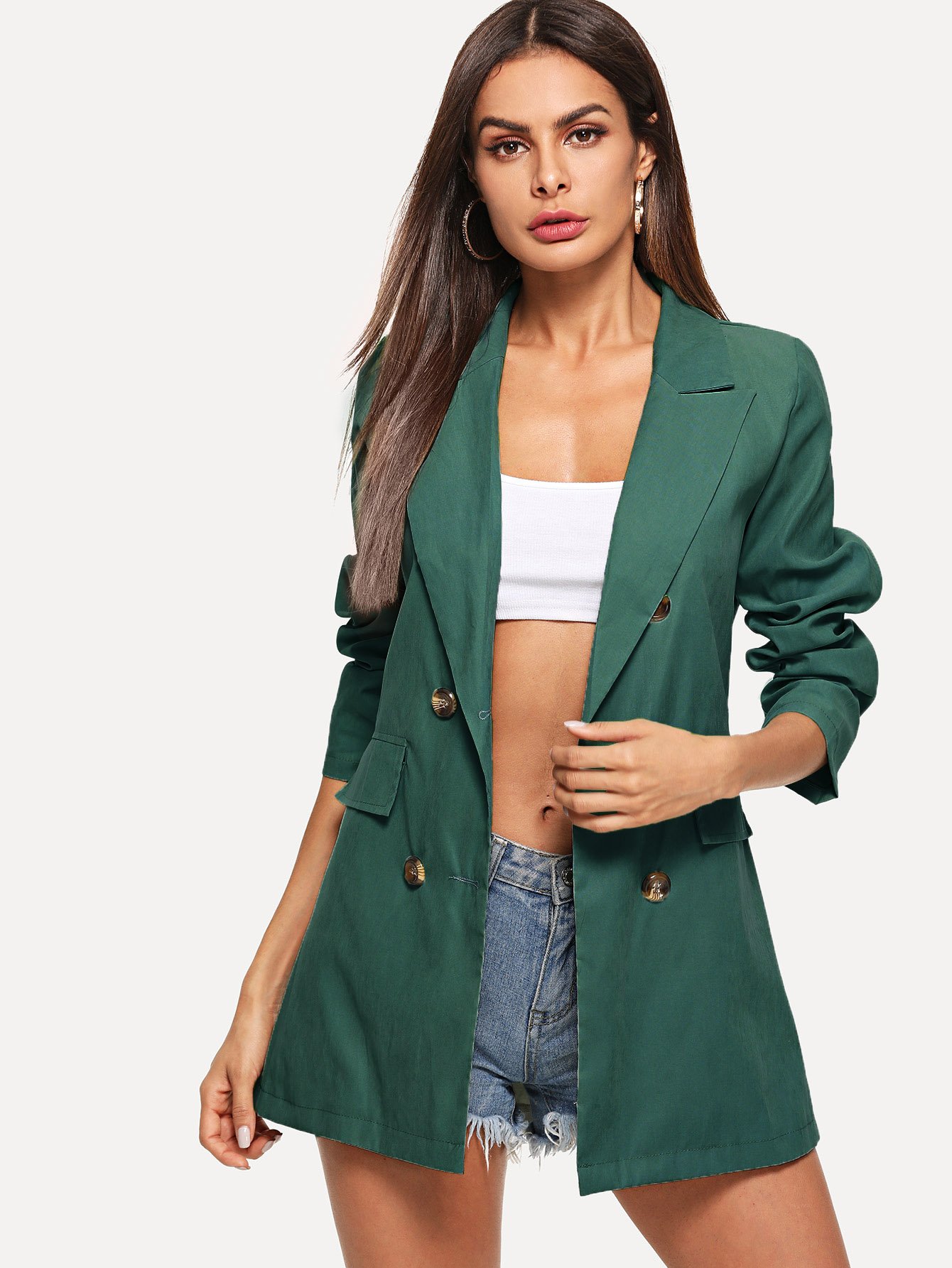 Двубортный простой жакет