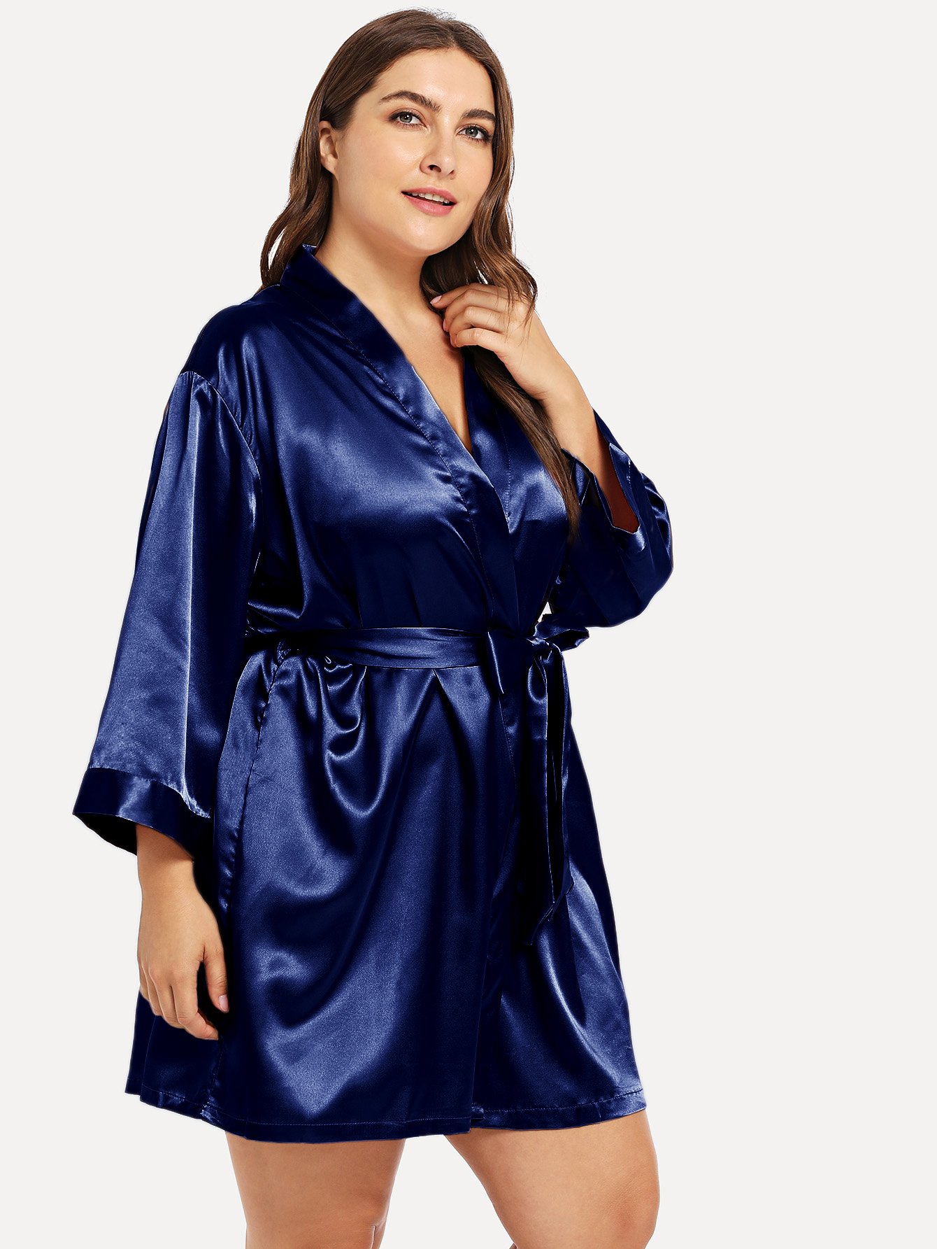 Большой домашний халат с поясом и бантом