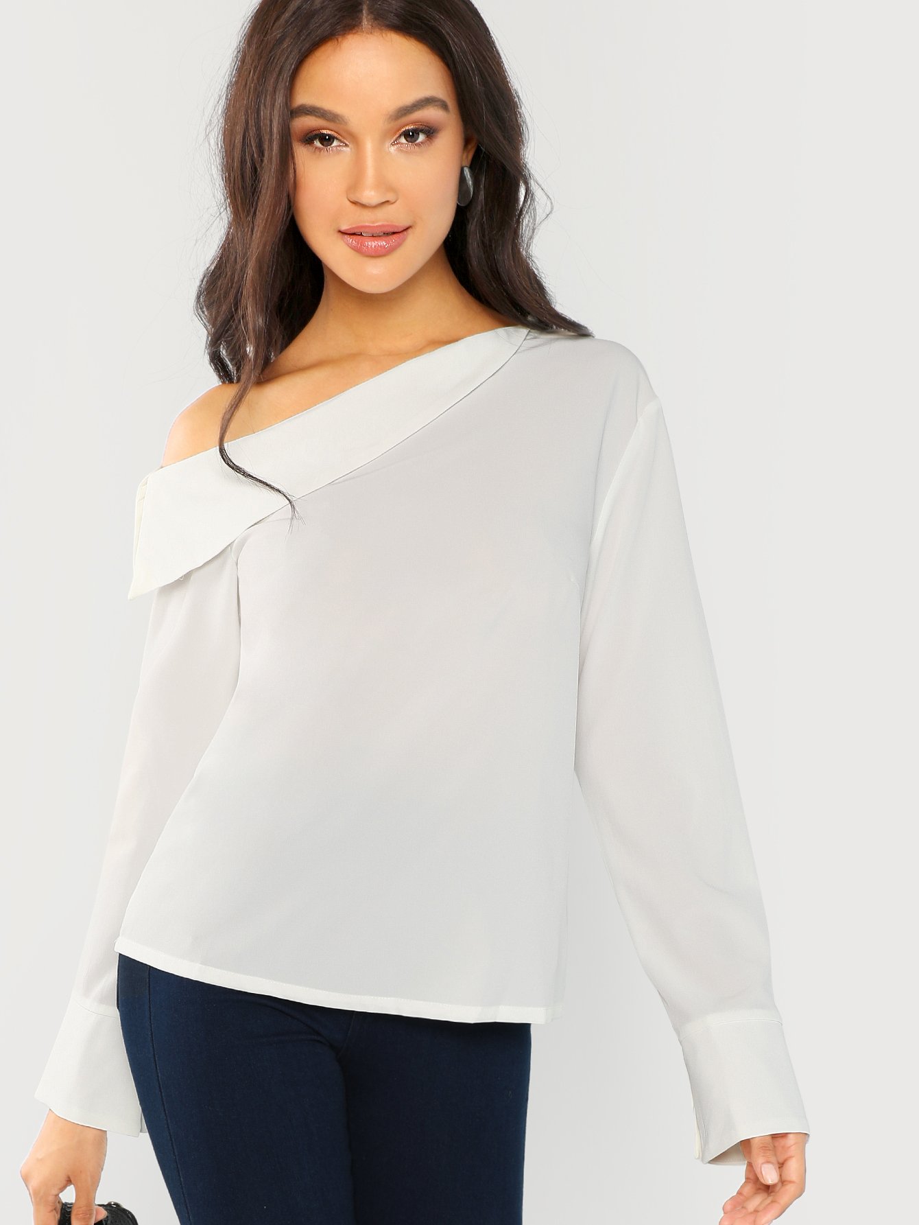 asymmetric neck top