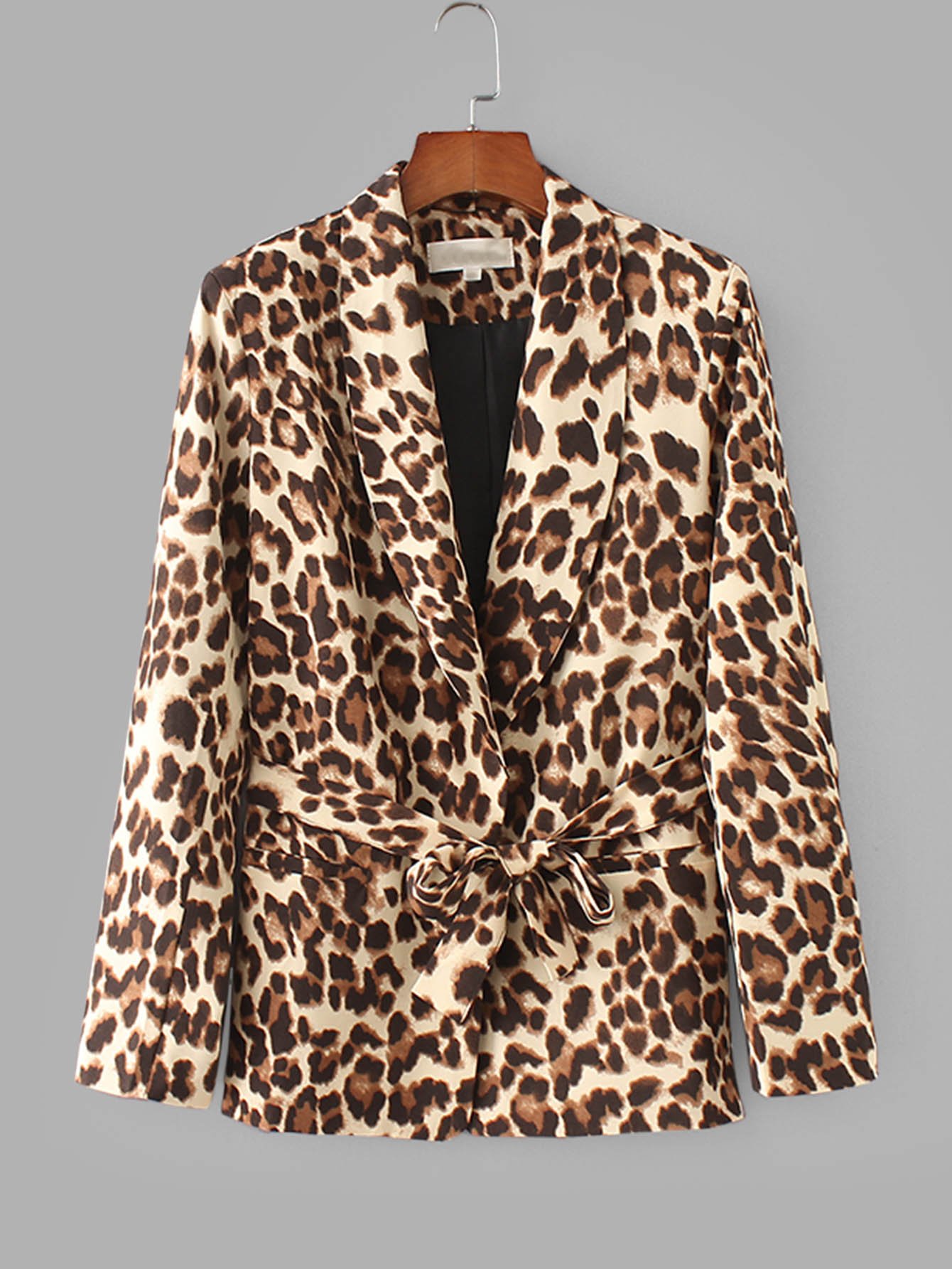 Леопардовый жакет с поясом
