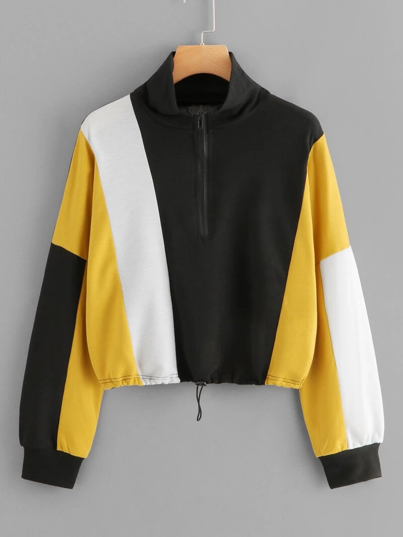 Zip Zip Block Sweatshirt Up Color Block Color Up Color Sweatshirt R7wq4S