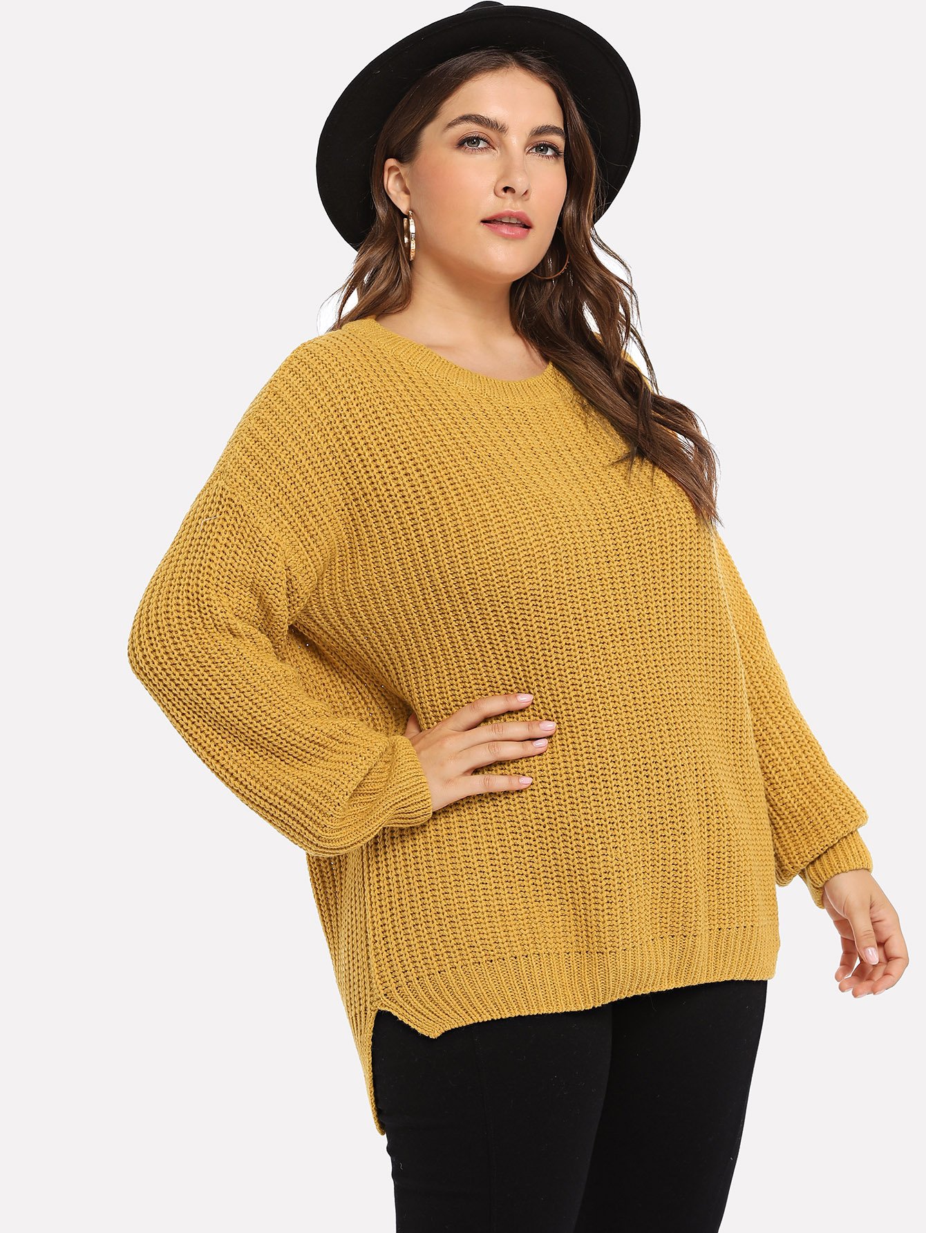 Плюс размеры свитер с заниженной линией плеч