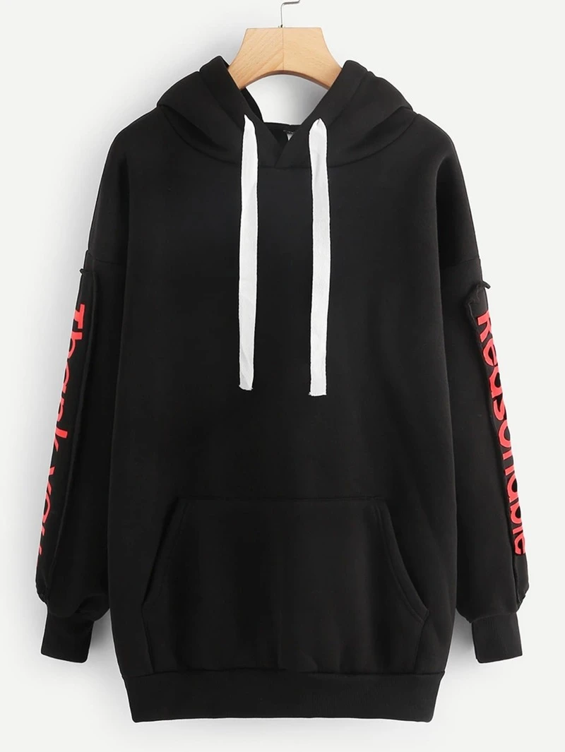 Drawstring Hoodie Letter Letter Print Print Drawstring UwWBqI