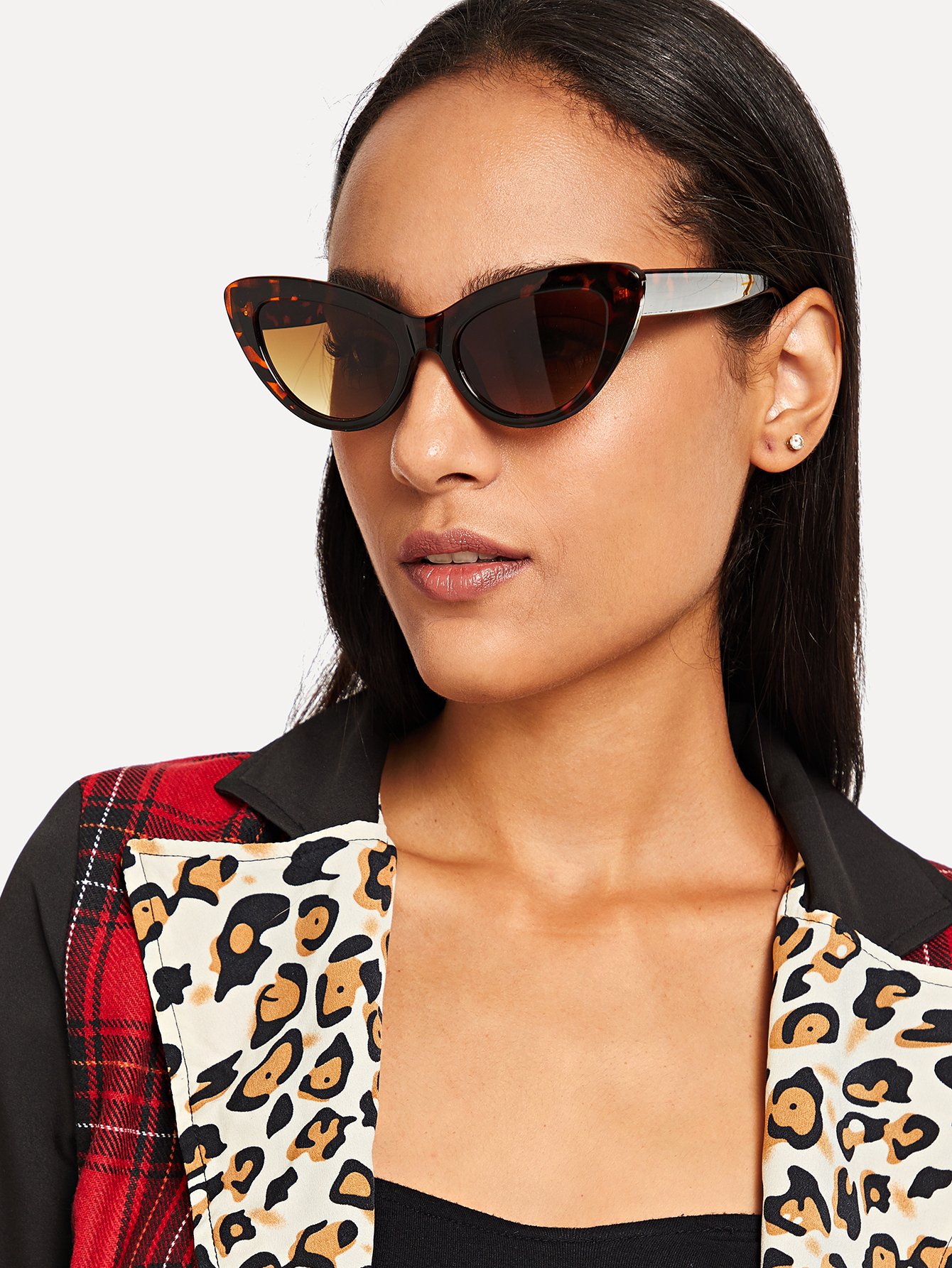 Солнцезащитные очки с леопардовыми оправами и в форме глаза кота