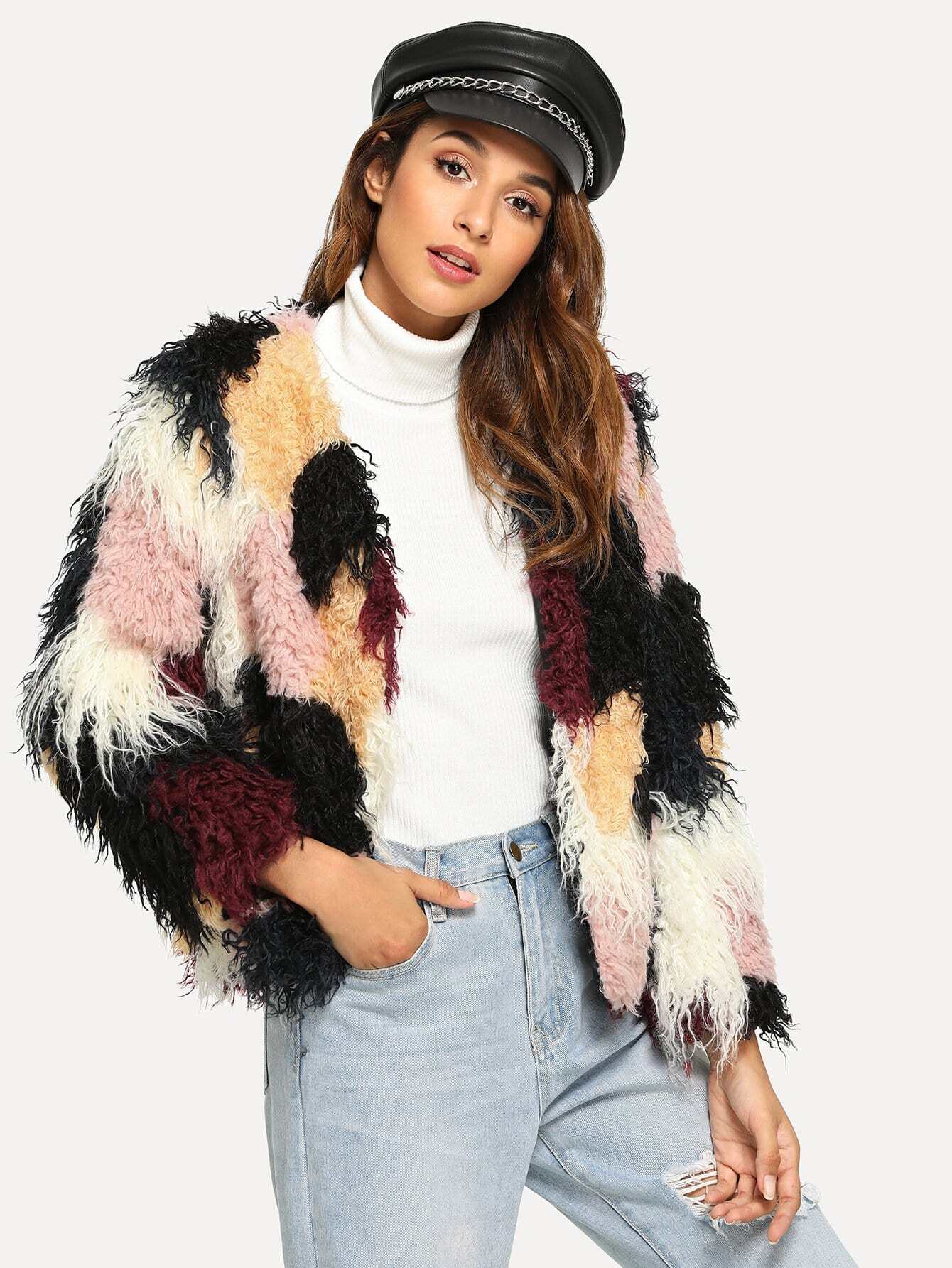 Комбинезон в цветочек с оборками и веревочками Пальто SheIn