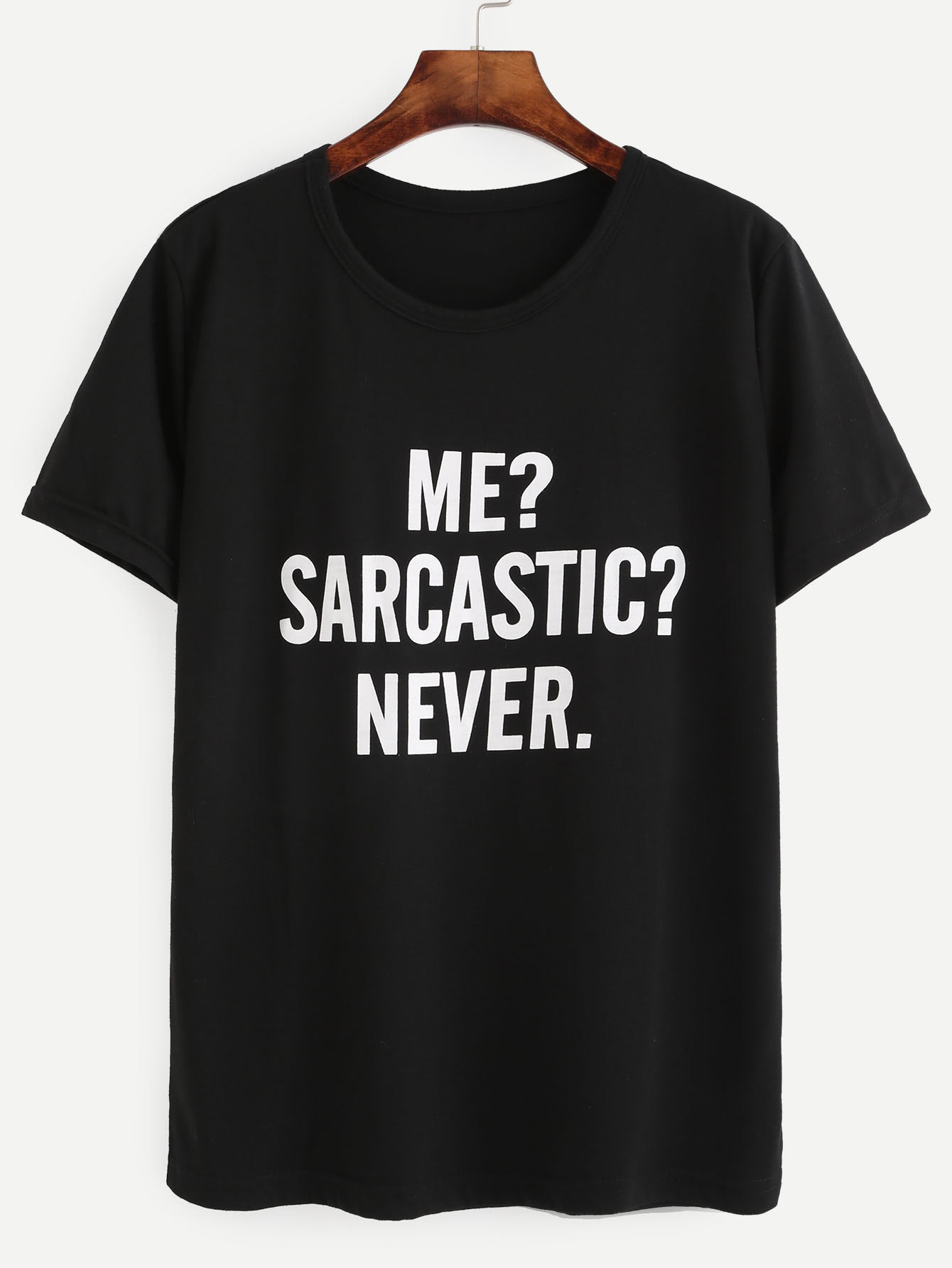 Black Letter Print T-shirt