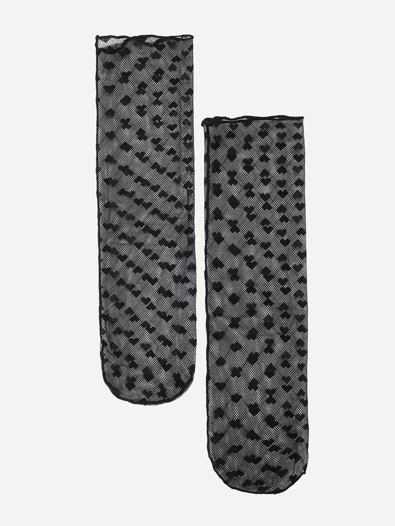 Girls Heart Pattern Lace Socks