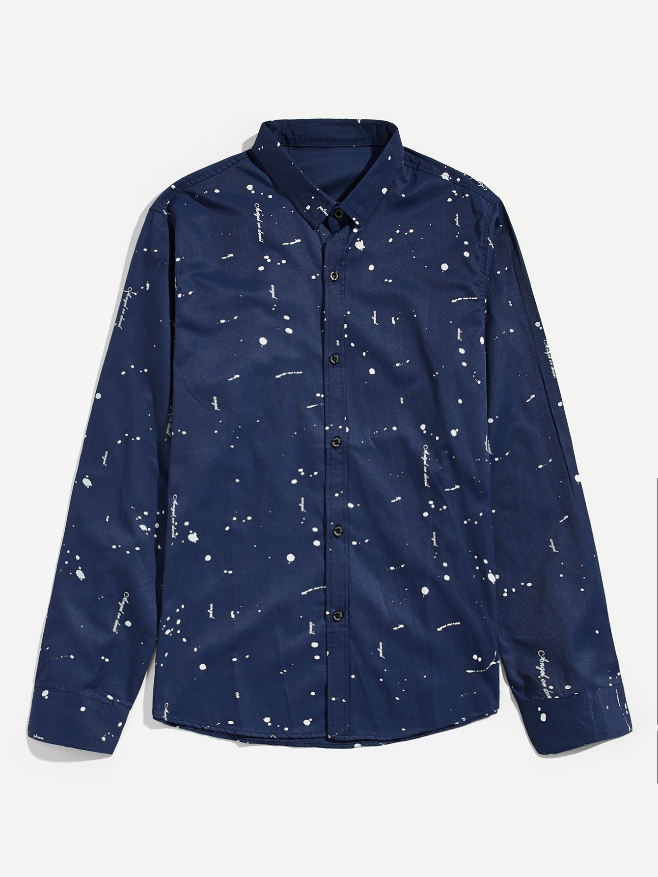 Men Letter Print Shirt
