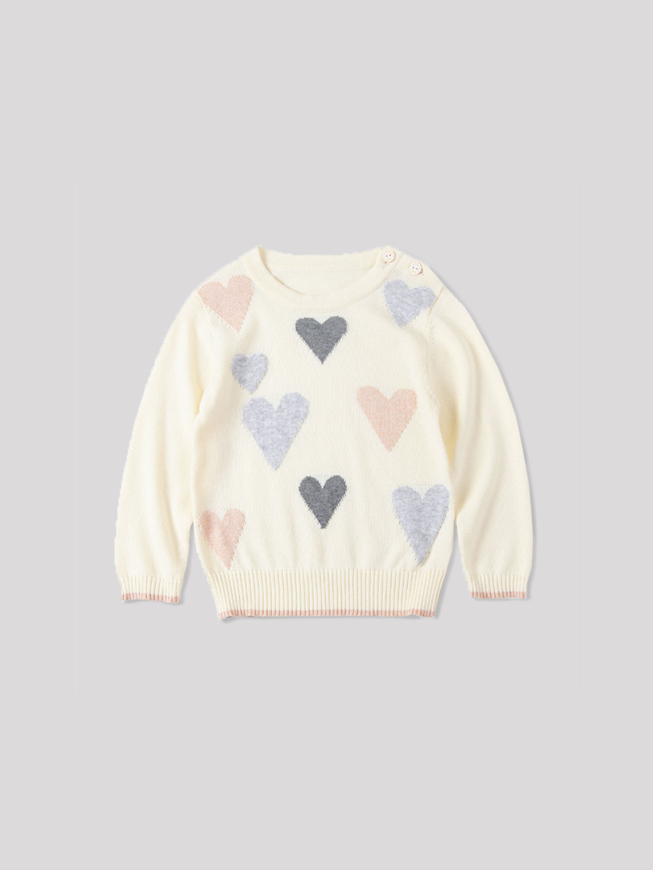 Girls Heart Pattern Sweater
