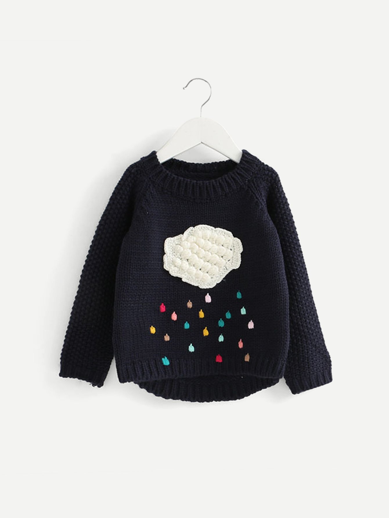 Girls Crochet Embellished Sweater