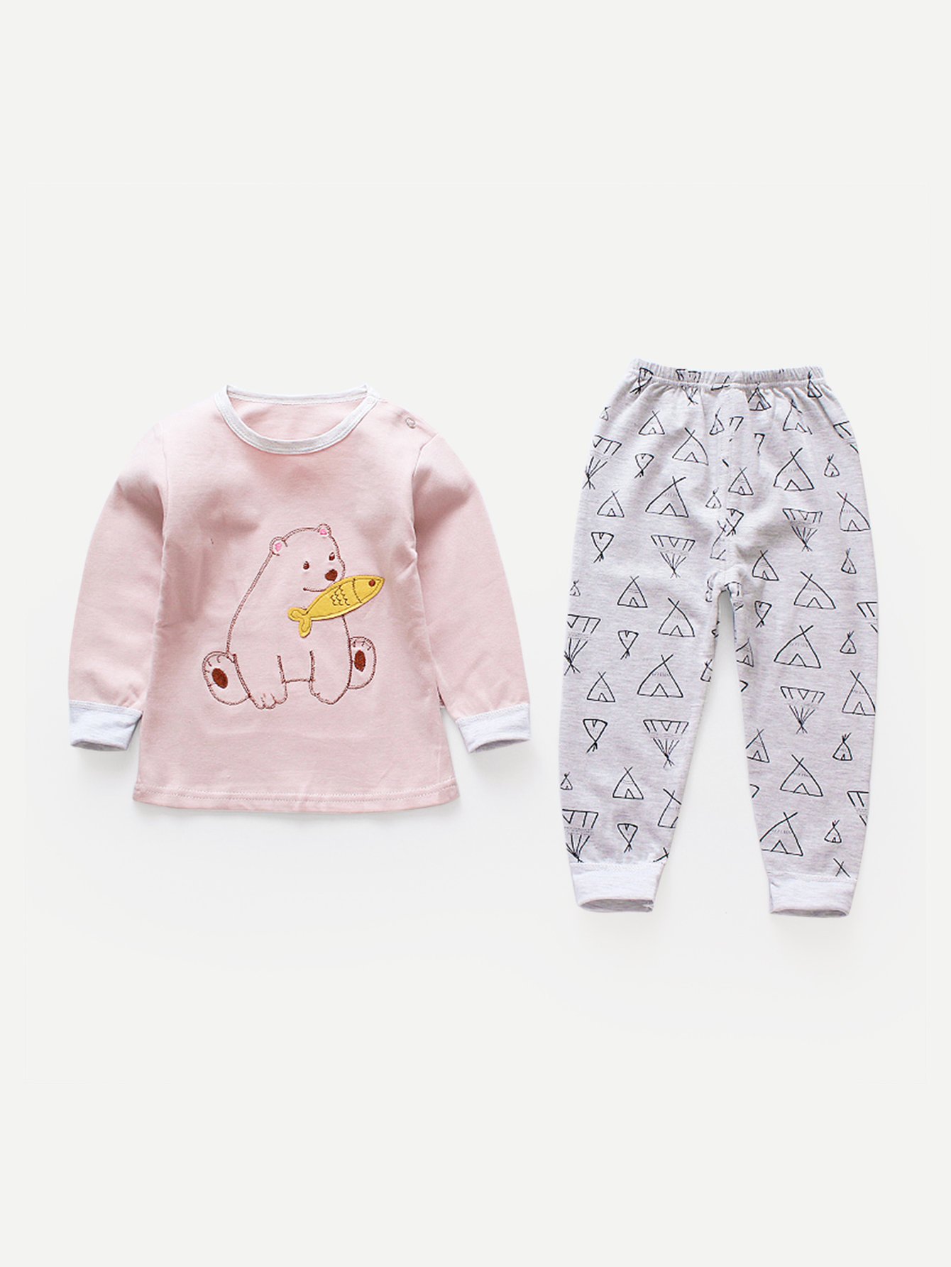 Girls Cartoon Pullover With Pants