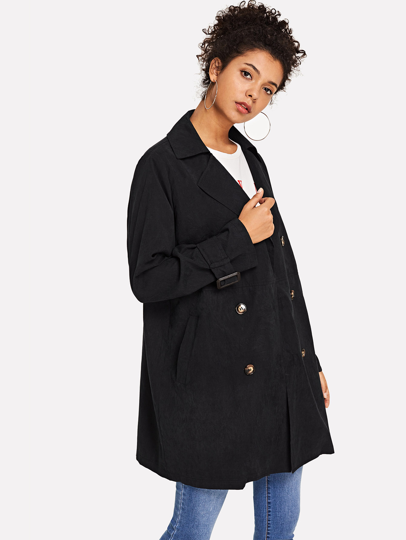 Double Breasted Shawl Collar Outerwear