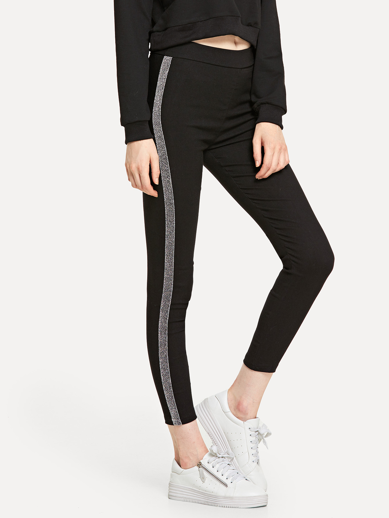 Tape Panel Side Skinny Pants