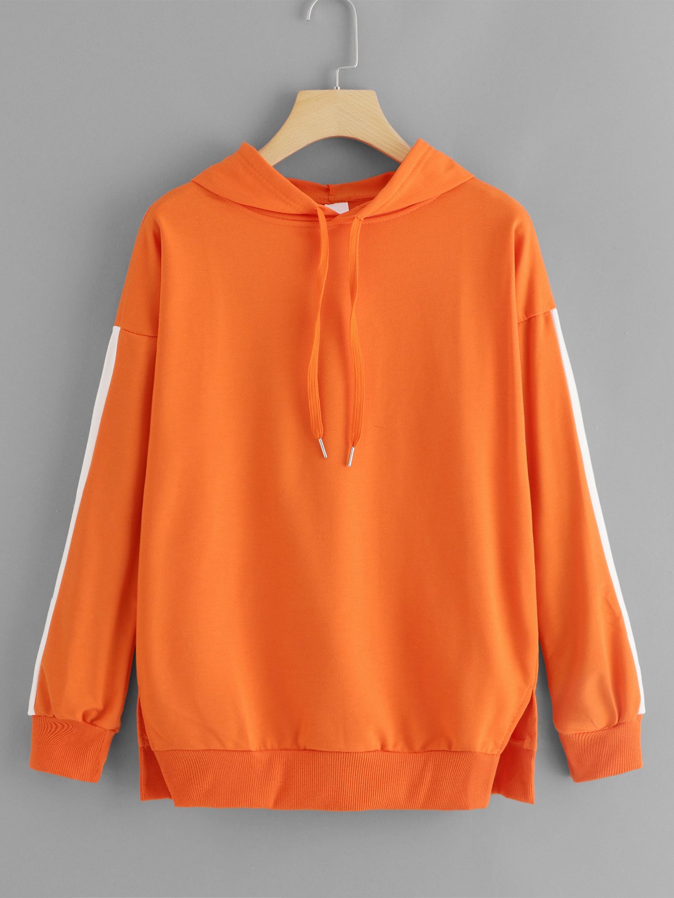 Drawstring Hoodie Colorblock Sweatshirt