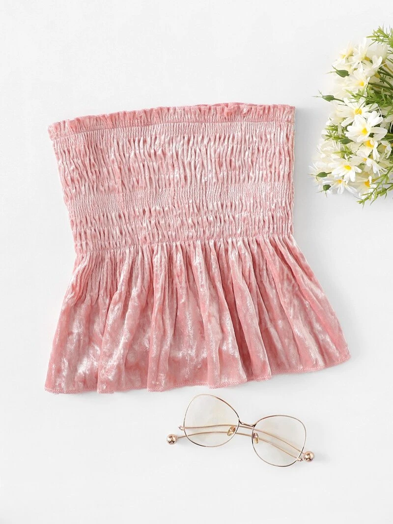 Pink Solid Top Top Solid Ruched Ruched vnYATq