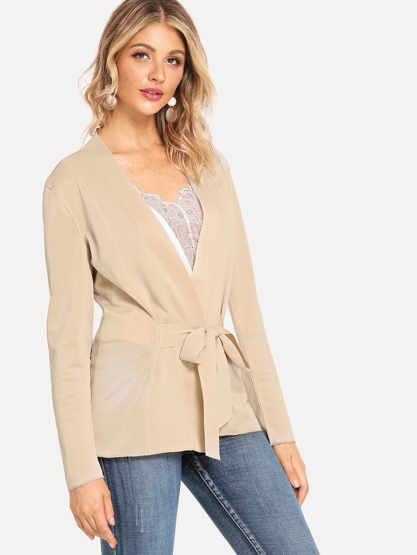 Жакет с запахом и бантом