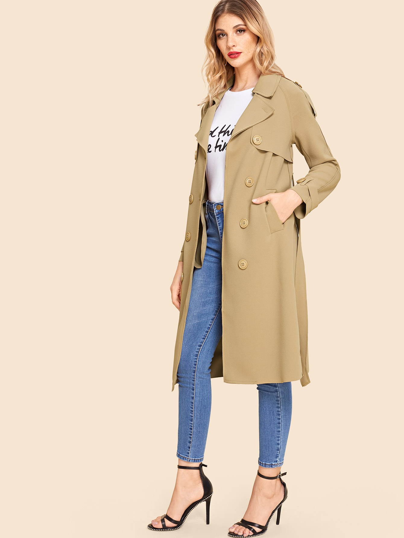 Широкие брюки Пальто SheIn