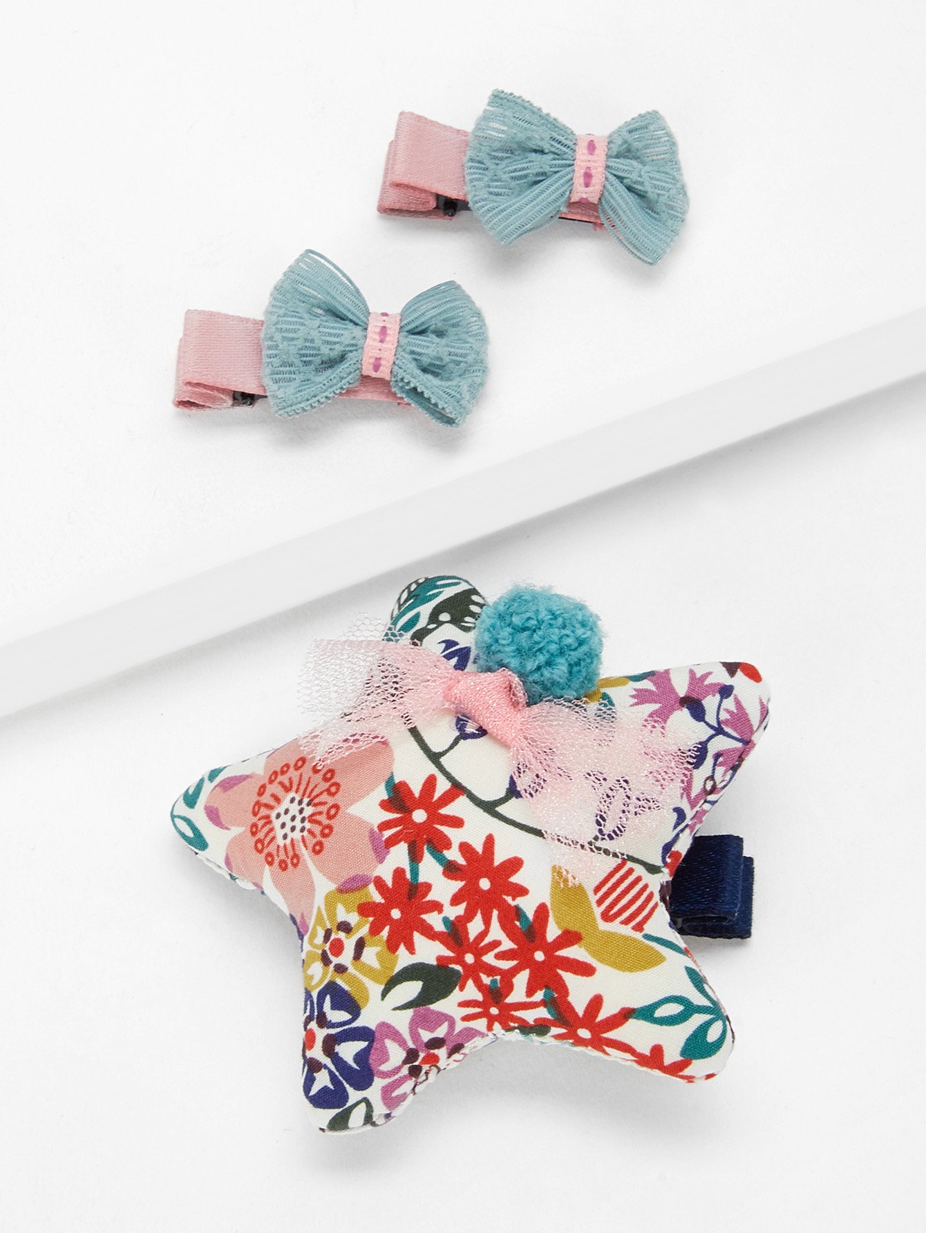 Малыш для девочек Star & Bow Shaped Hair clip 3pcs