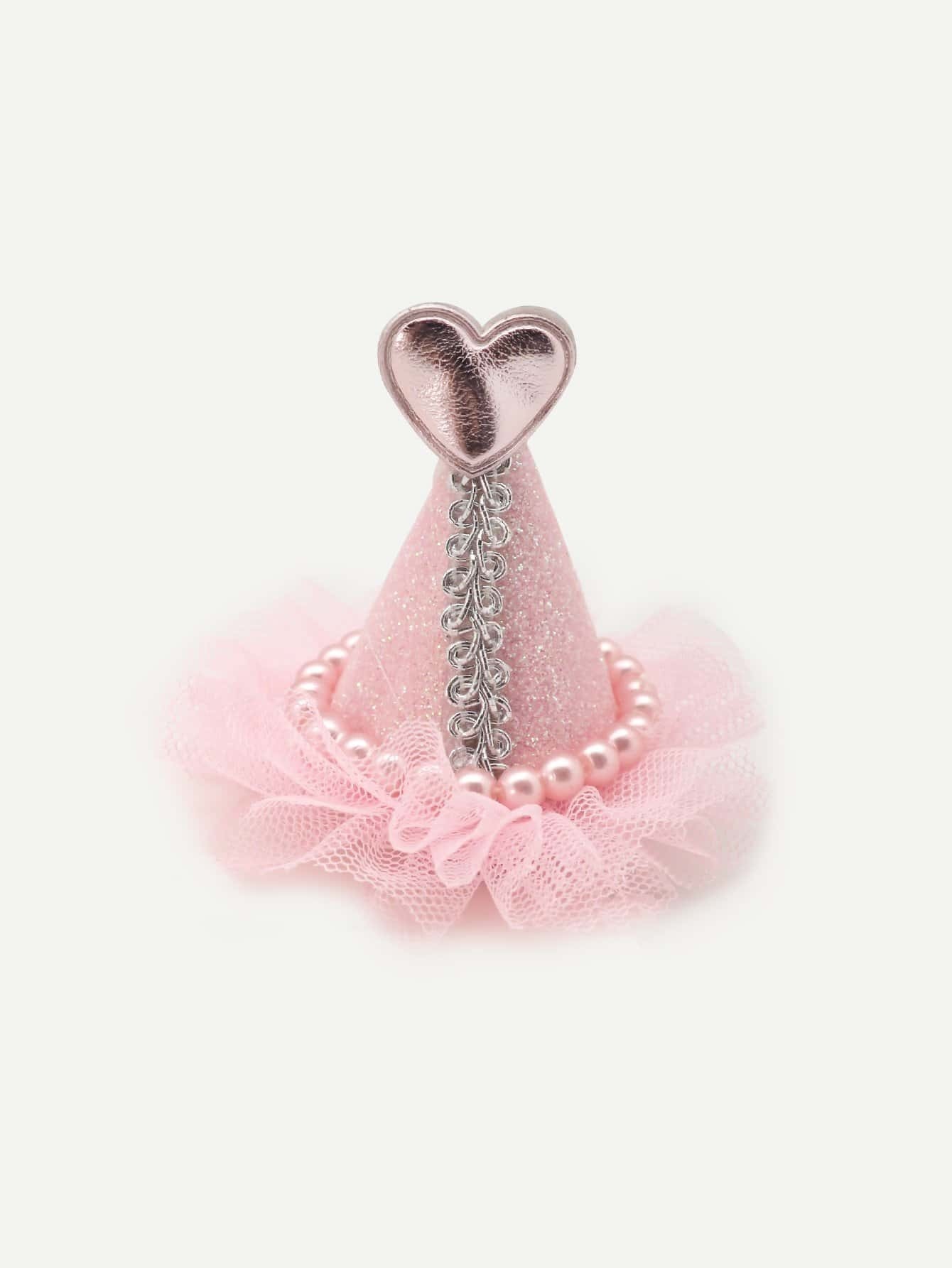 Малыш для девочек Mesh & Faux Pearl Decorated Hair Clip