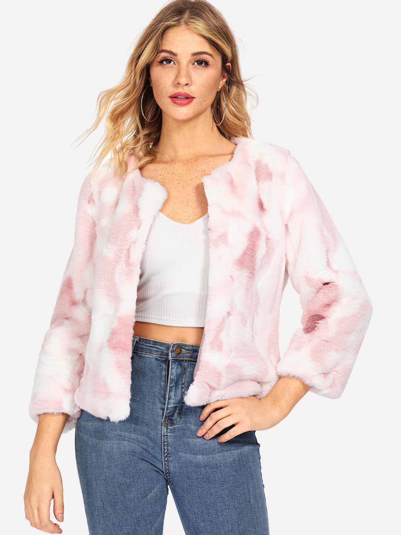 Комбинезон в цветочек  с v воротником Пальто SheIn